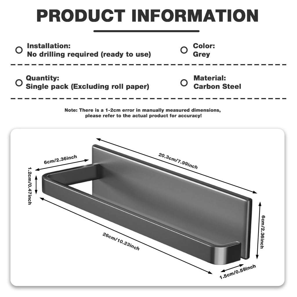 Supvox® Tissue Paper Holder - Magnetic Kitchen Tissue Roll Holder Self Adhesive Towel Holders Strong Magnet Tissues Roll Stand & Foil Paper Rack for Kitchen, RV, Oven, Washing Machine 3