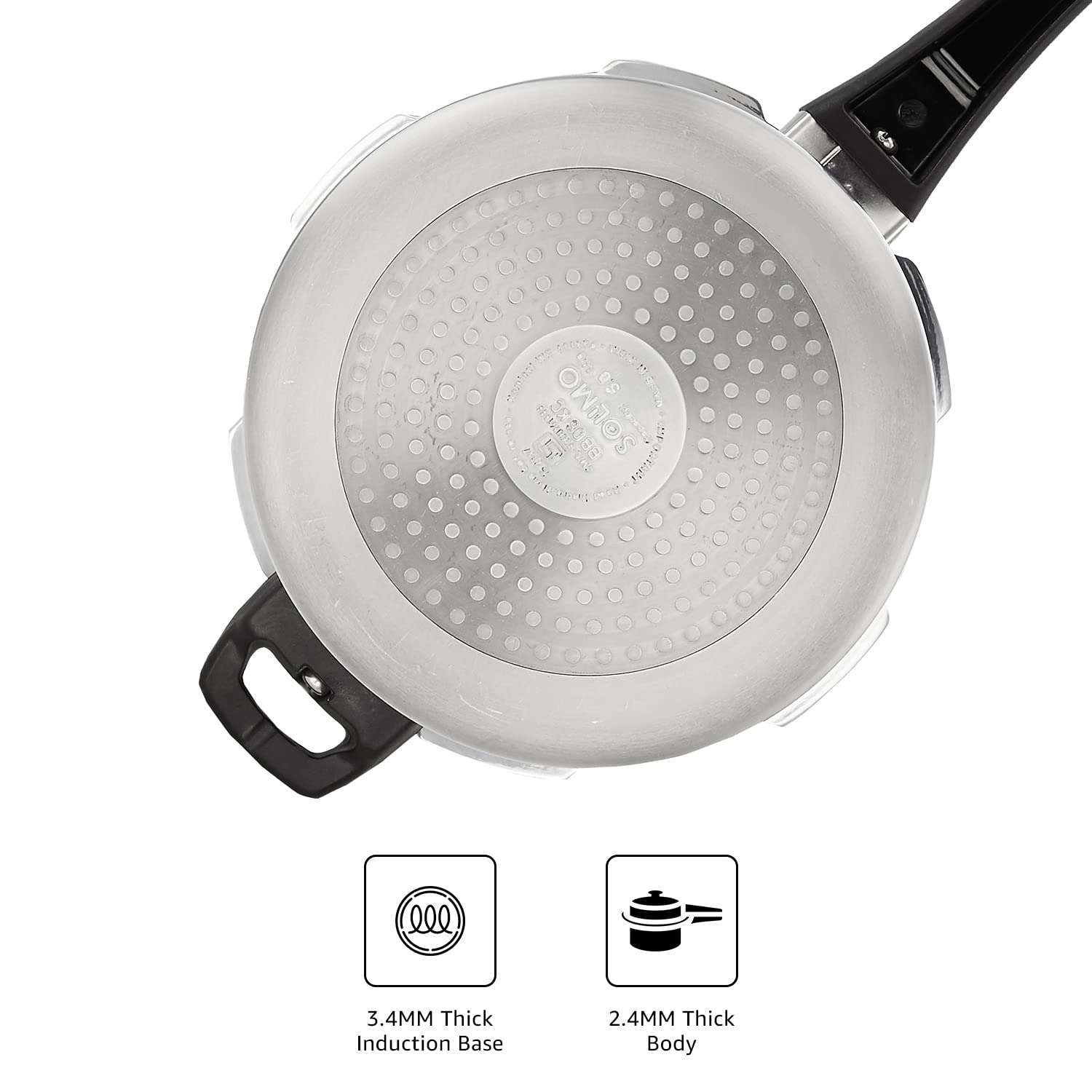 Amazon Brand - Solimo Aluminium Outer Lid Pressure Cookers - 2, 3 & 5 Litres, Induction (Silver) 4