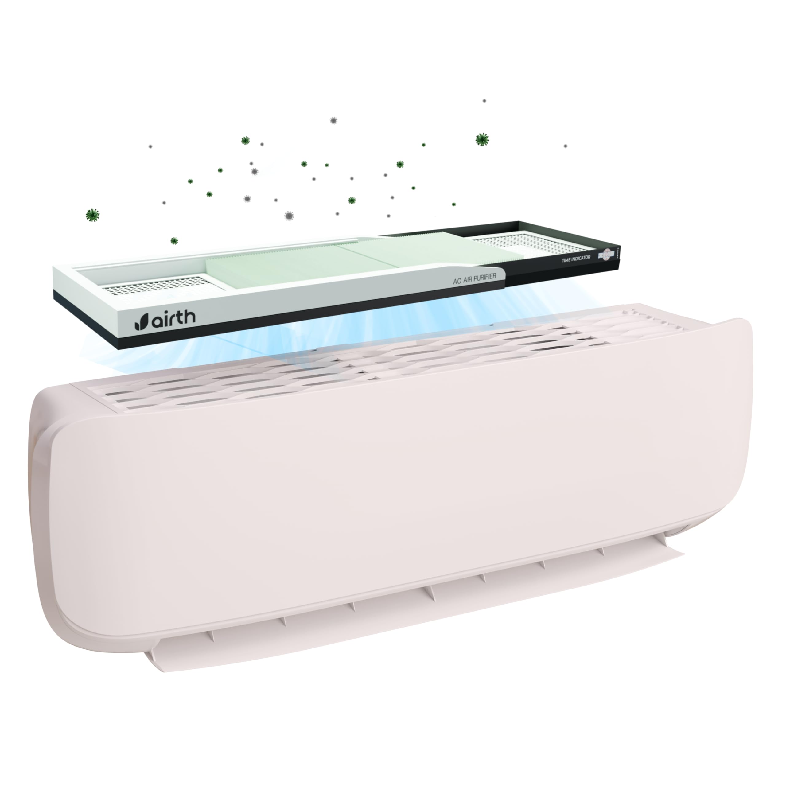 AIRTH AC Air Purifier [AQI <300, Summer Version] with Time Indicator | IIT Bombay Technology | Upgrades AC into Air Purifier | PM2.5, Germ & Allergy Protection | HEPA Filter for Home & Office