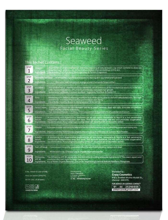 Olifair Seaweed Facial Kit With Oil Balancing Clay Mask (Pack of 1) 2