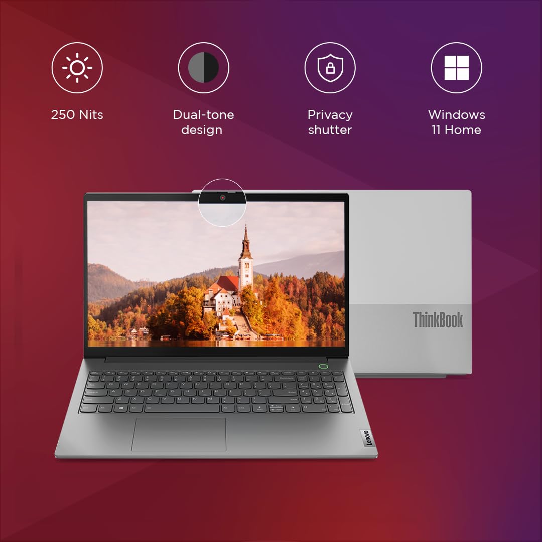 Lenovo ThinkBook 15 G5 Ryzen 5 15.6" FHD Antiglare 250 Nits Thin and Light Laptop (16GB RAM/512GB SSD/Windows 11 Home/Fingerprint Reader/Backlit/Mineral Grey/1 Year Onsite/1.7 kg), 21JFA02KIN 3