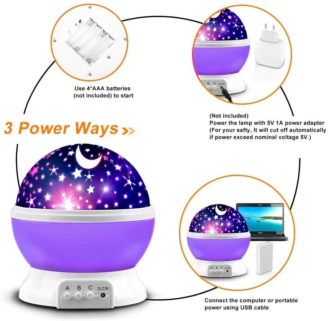 Abhsant Star Projector Night Lights for Kids,Stars Rotating 8 Color for Bedroom 3 4 5 6-12 Year Old Girl Birthday Christmas Xmas Gifts Toys for 3-6 7 8 9 10 Year Old Girls Boys Kid Child Babies 3