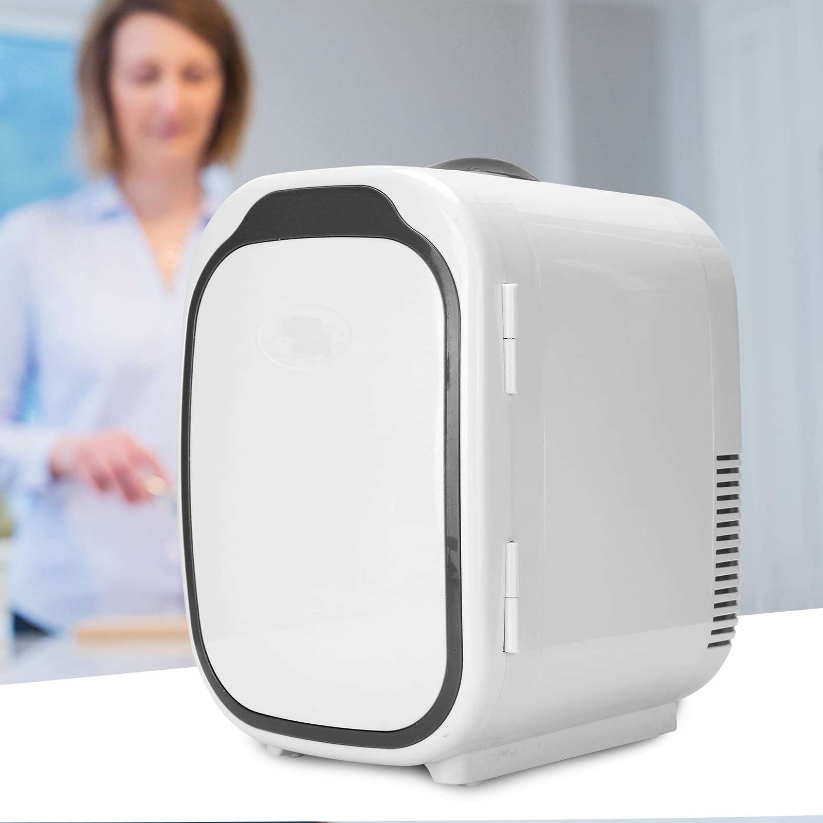 Mini Fridge, Multi‑Layer Design Portable 6 Liters Refrigerator for Home for Travel(Black, Pink) 1