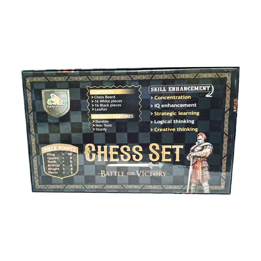 Urbane Chic Educational Chess Board Set with Folding Chess Board Travel Toys for Kids and Adults (Black Color) 4