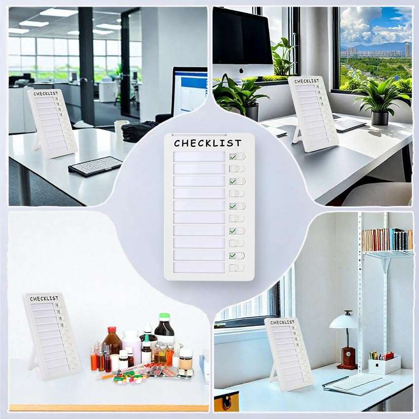 SENWHAL Dry Erase Chore Chart, Standable Whiteboard Checklist Board, Chore Chart for Kids Routine Chart with a Pen (Standable) 2