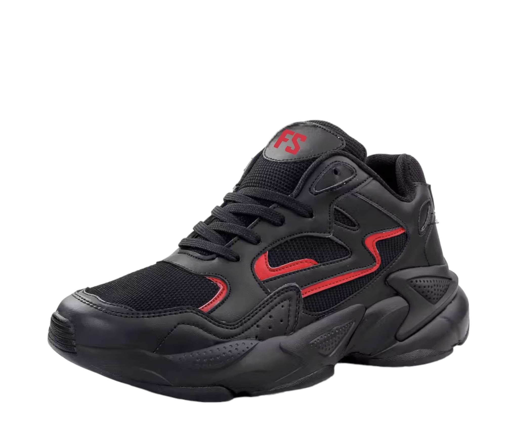 Future Step Velocity Men Fashion Sneakers/Running Shoes with Chunky Rubber Outsole for Running, Walking, Training, Gyming, Streets, Parties & Fun (6) Black 1