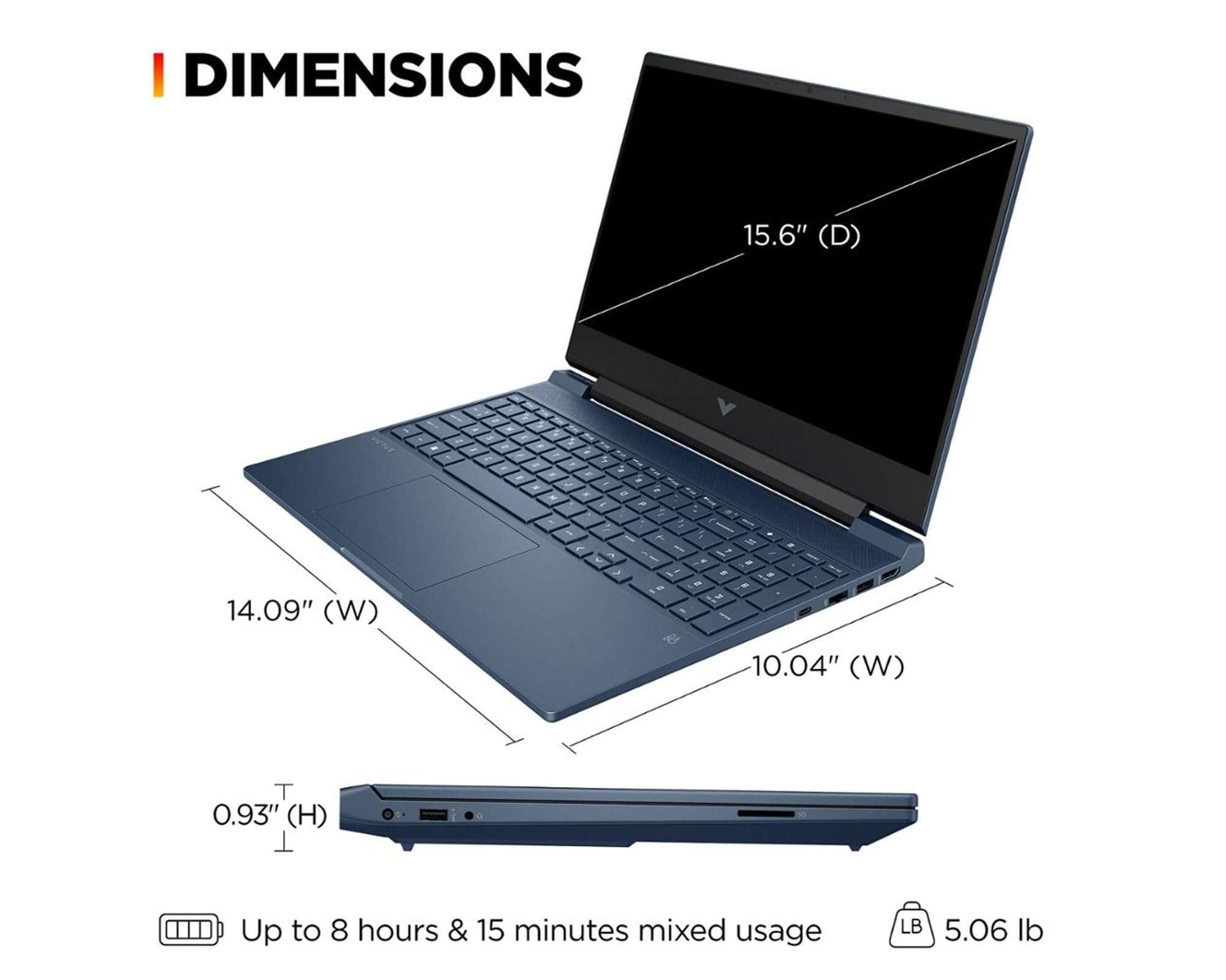 HP Gaming Laptop Computer, 15.6" 144 Hz FHD Victus Gaming Laptops, RTX 3050, Intel Core i5-12450H, 64GB RAM|2TB SSD+128GB Portable External SSD, Windows 11, Backlit KB, Wi-Fi 6, Webcam, RK Bundle 6