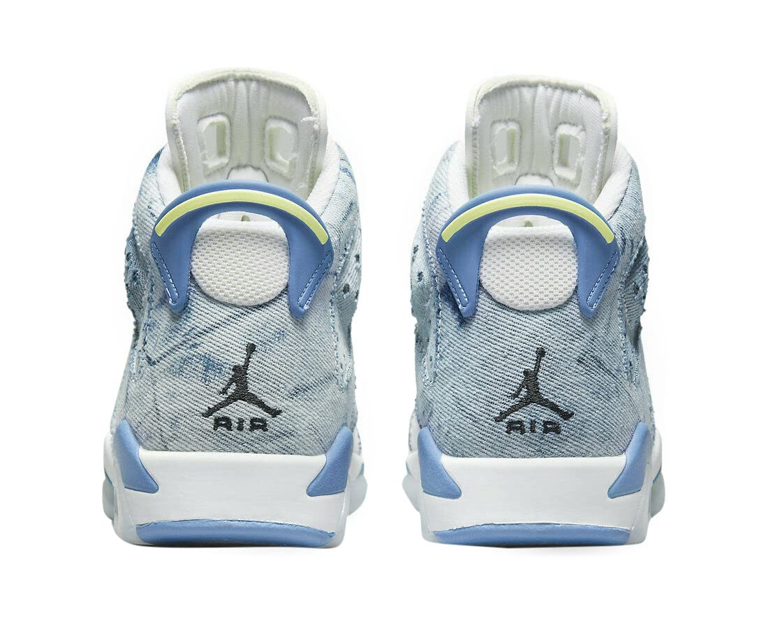 Jordan Boy's Air 6 Retro (Big Kid) White/Dutch Blue/Citron Tint/Black 5.5 Big Kid M 5