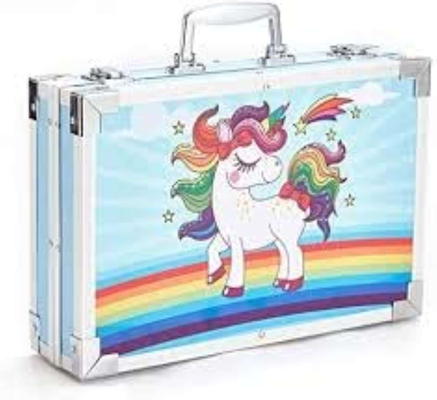 Radhey Preet 145pcs Drawing Color Kit in Unicorn Print | Available in Multi Color | Briefcase Style Case | RP020 1
