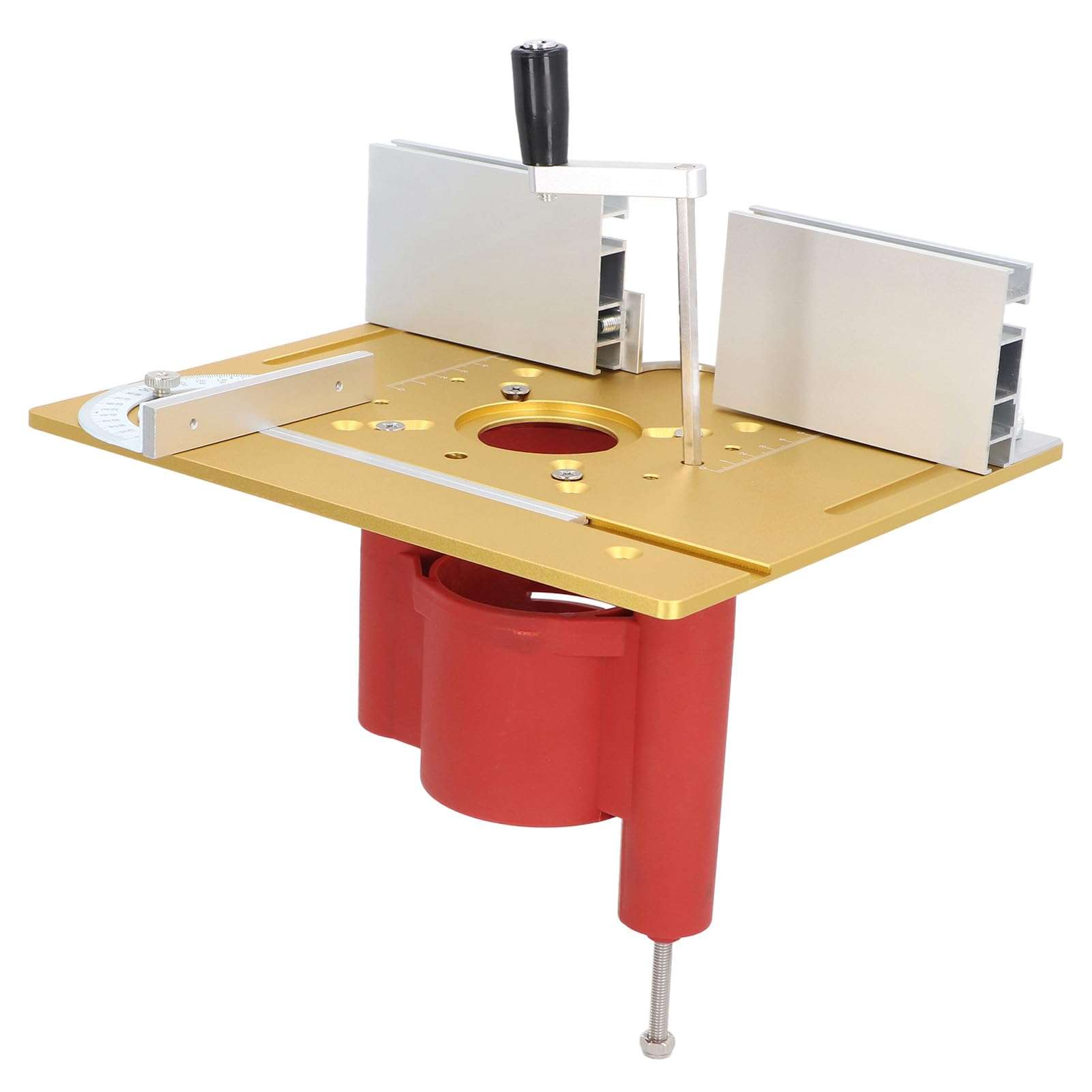 4Pcs Woodworking Flip Plate Kit, 46mm Router Base for 63.8mm to 65.5mm Small Milling Machine,with Flip Board, Lifting Base, Backer, Hand Crank Handle, Dial 5