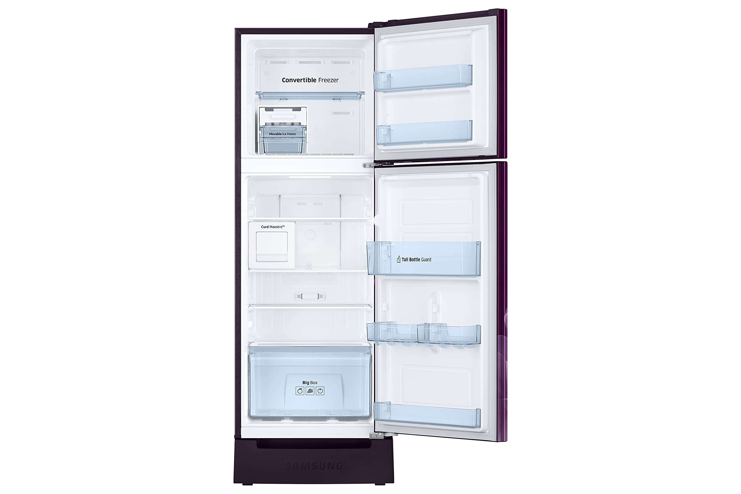 Samsung 244 L 2 Star Inverter Frost Free Double Door Refrigerator (RT28A3C22CR/HL, Camellia Purple, Base Stand with Drawer, Curd Maestro, Convertible, 2022 Model) 3