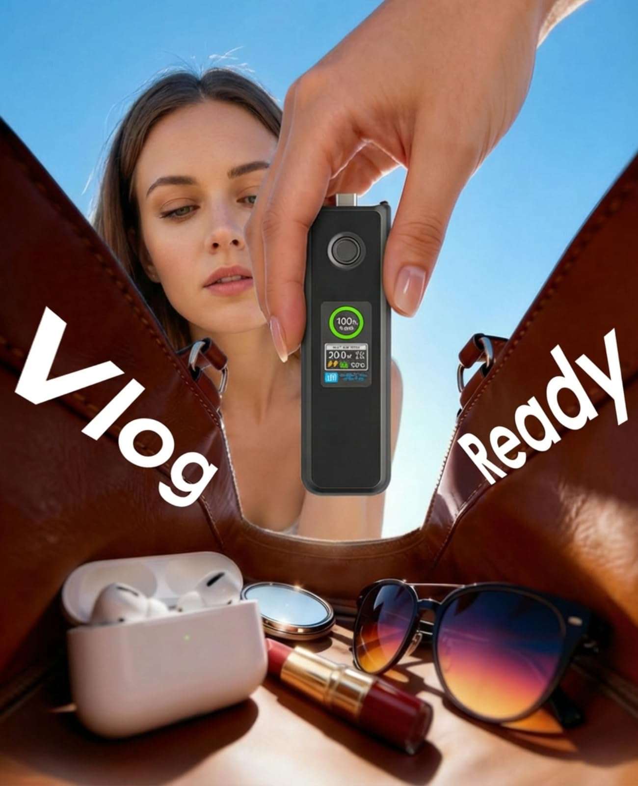 Osmo Pocket 3 Battery Handle,20W Fast Charging Handle Grip Accessories Compatible with DJI Pocket 3/Xtra Muse with LCD Full Color Display,Charging Speed and Battery Temperature Visible, 5000 mAh 4