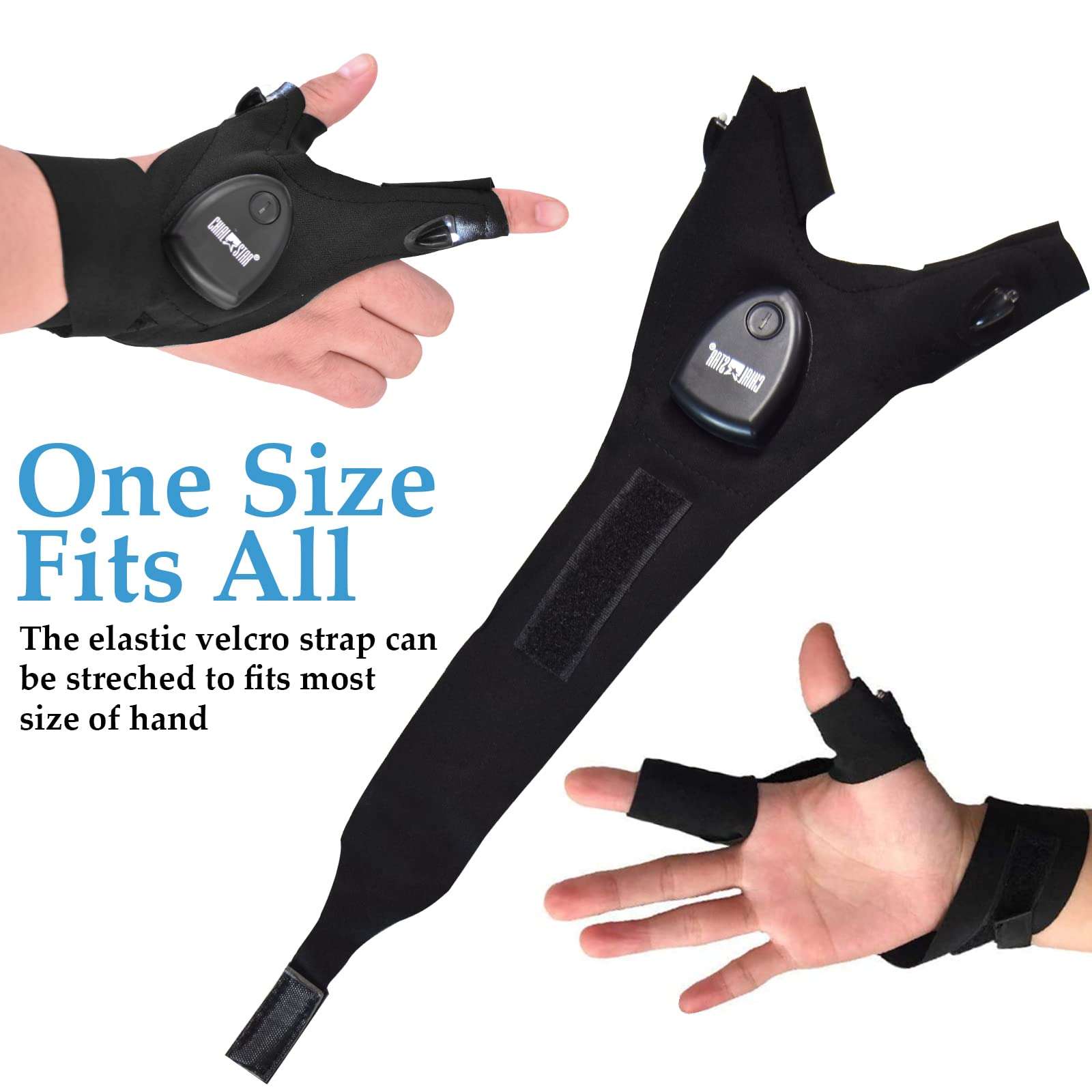 CHIALSTAR LED Flashlight Gloves, Flashlight Gloves Fishing Gifts for Men, Flashlight Gloves for Car Repairing Night Fishing Camping 5