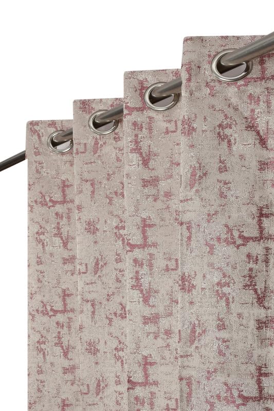 gsd home Premium Heavy Jacquard Fabric Room Darkening Omega Texture Design Curtains 5 Feet for Window, Wine, 3 Pieces