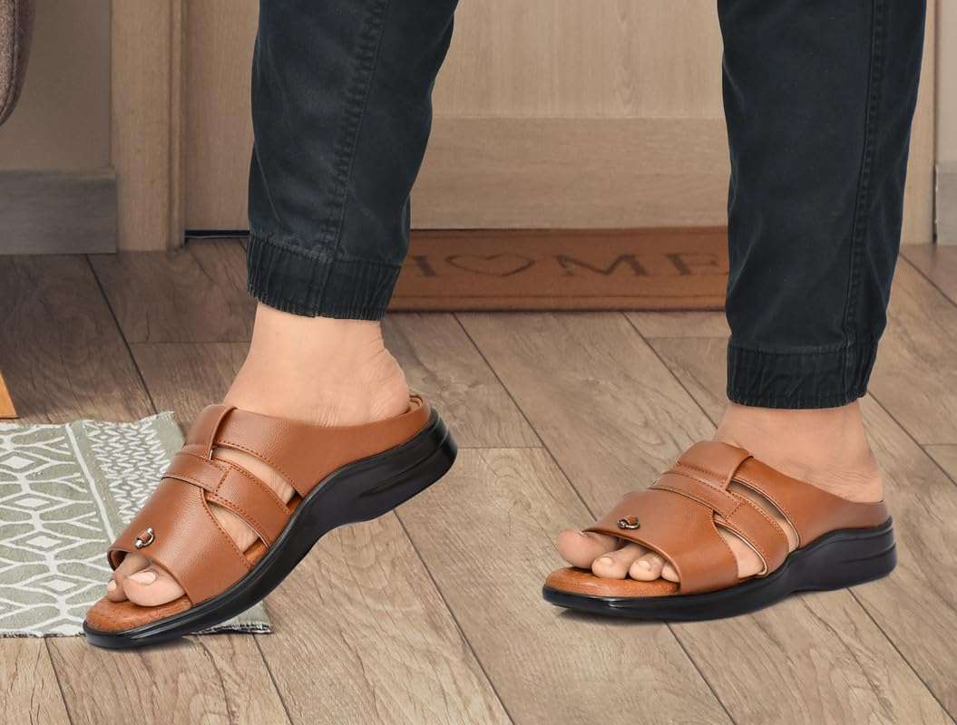 HEALTH FIT Extra Soft Diabetic & Orthopedic Slippers/Doctor Sole Chappal & Comfortable LightWeight Foortwear-702TAN 8 UK 4