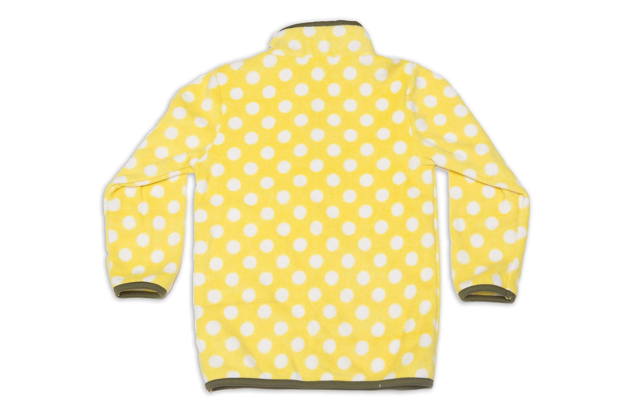 Nino Bambino Anti-Pill Polyester Recycled Polar Fleece Full Sleeve High Neck Polka Dotted Zipper Yellow Sweatshirt for Unisex Baby (Girls and Boys) 3