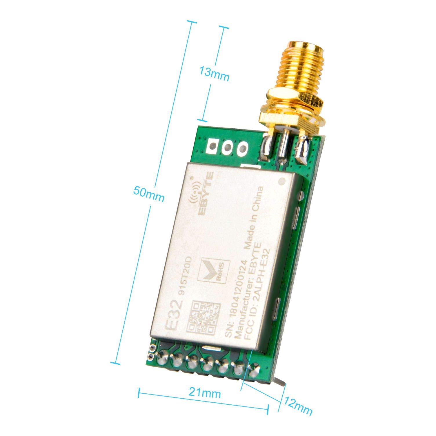 Gowoops SX1276 LoRa Radio Wireless 862-930MHz 915MHz UART Serial Module Transmitter Receiver + 915Mhz 3dBi SMA Antenna, Compatible with Arduino STM32 51 Single Chip Microcomputer 4