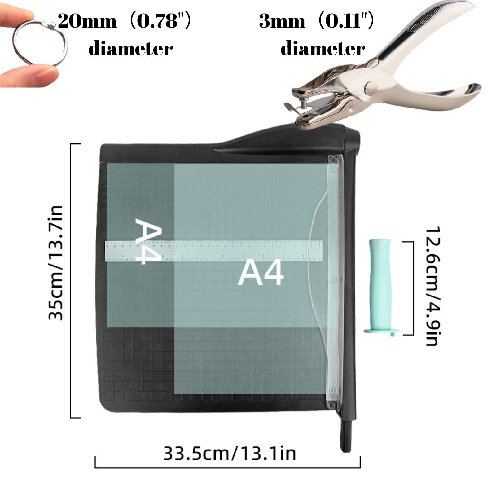 12 Inch Paper Cutter, 16 Sheet Capacity Guillotine Paper Cutter Paper Cutting Board, Guillotine Trimmer for Cutting of Cardstock, Photos, and Crafts 6
