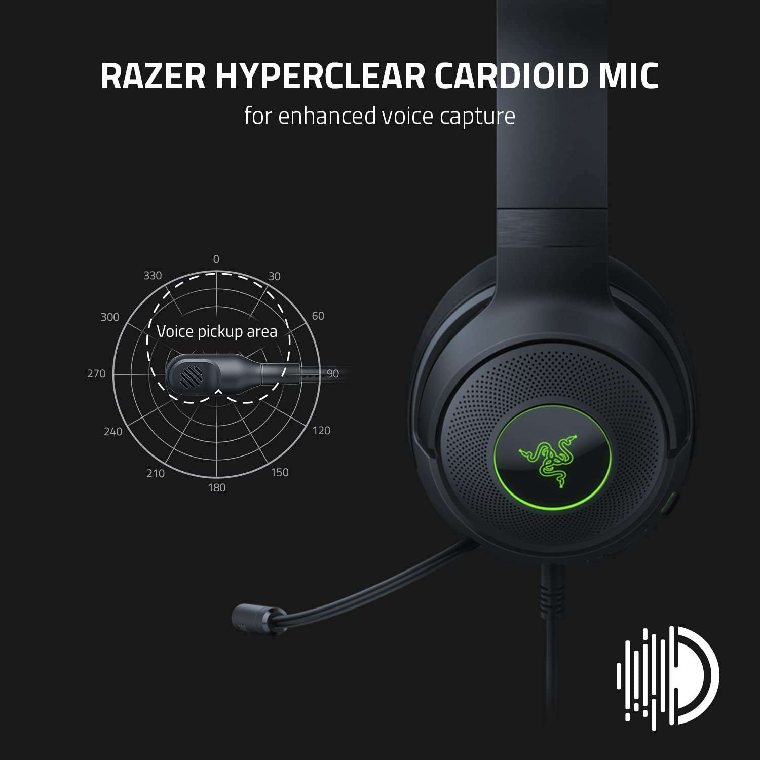 Razer Kraken V3 X Wired USB Gaming Headset: Lightweight Build - Triforce 40mm Drivers - HyperClear Cardioid Mic - 7.1 Surround Sound - Chroma RGB Lighting - Black 4