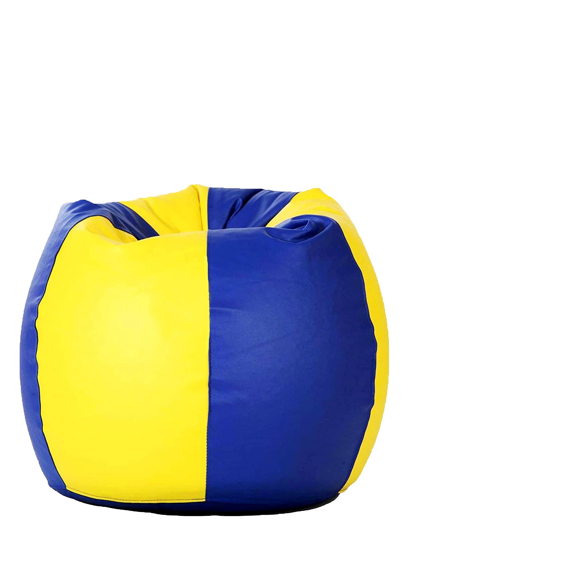 LEXAVI Brand - Beanbag with Footrest Combo Filled with Beans/ fillers Size XXXL- (Blue Yellow) 6