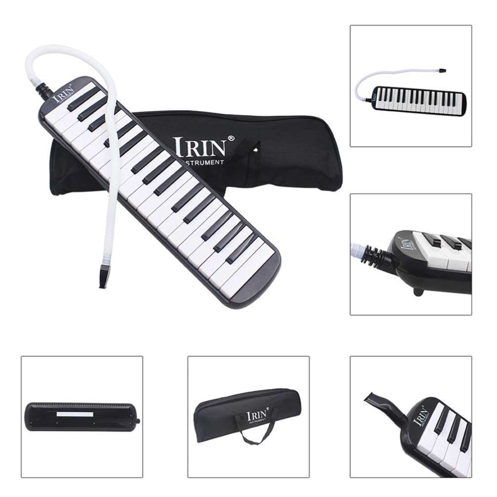 SUPVOX 32 Key Melodica Instrument with Mouthpiece Tube Air Piano Keyboards Pianica Musical Instrument with Soft Case for Music Lovers Beginners (Black) 3