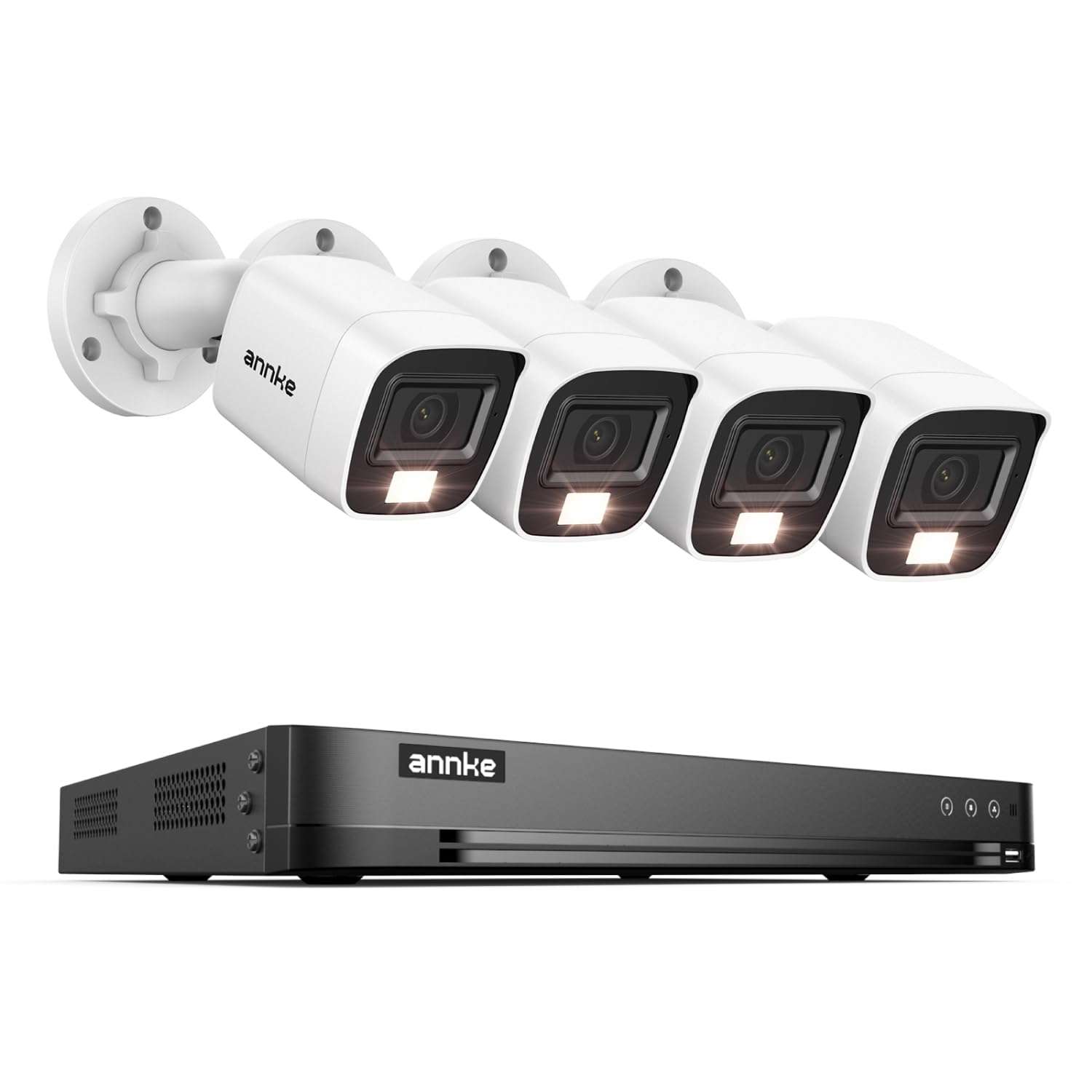 ANNKE 32CH H.265 Pro+ 3K Lite Digital Video Recorder with Human/Vehicle Detection, 5-in-1 Hybrid CCTV DVR, 4 Packed 2.0MP 1080P 1920TVL Wired Security Camera Kits 1