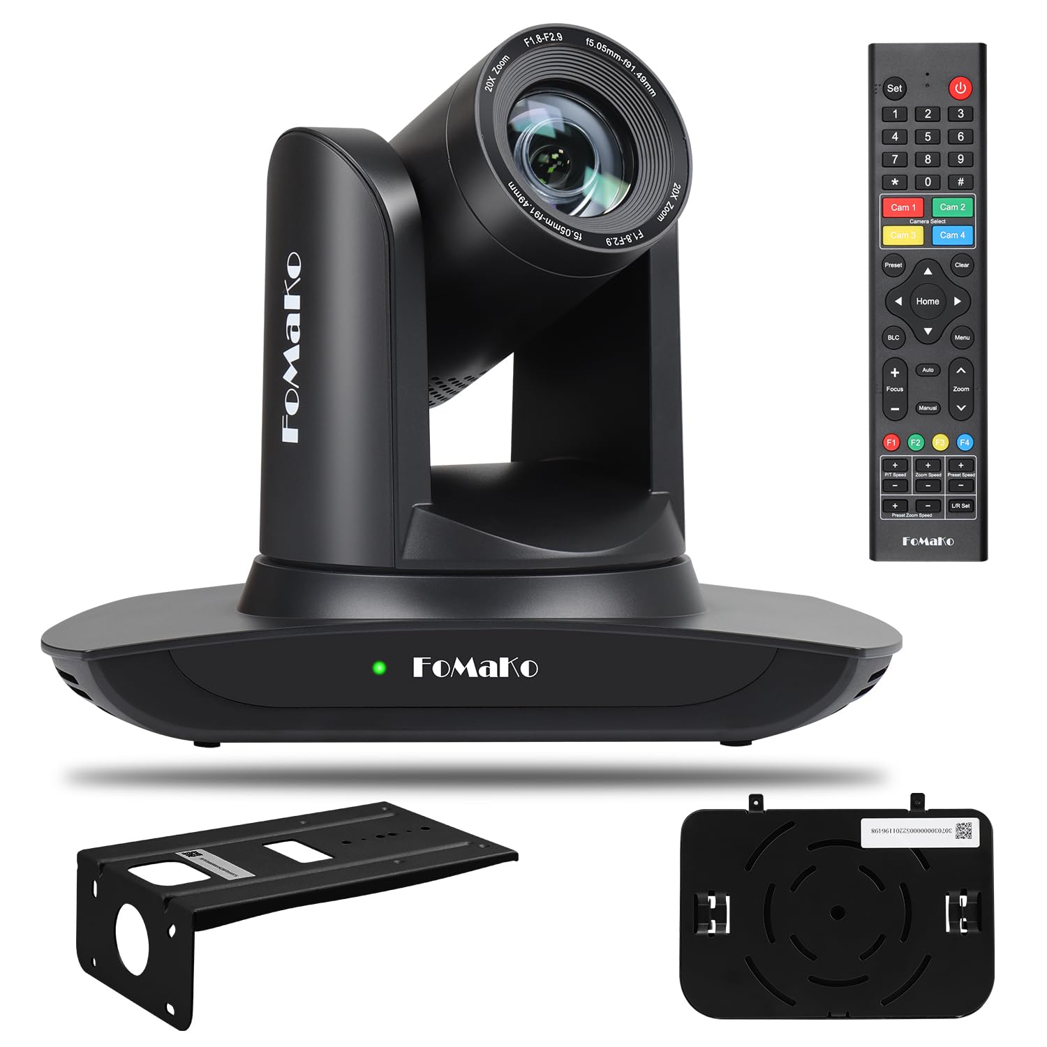 FoMaKo AI Auto Tracking HDMI PTZ Camera 30x Optical Zoom PTZ Controller for Church Services Worship Education, PoE 1080P60, 2pcs FMK30UH-B + KC606 6