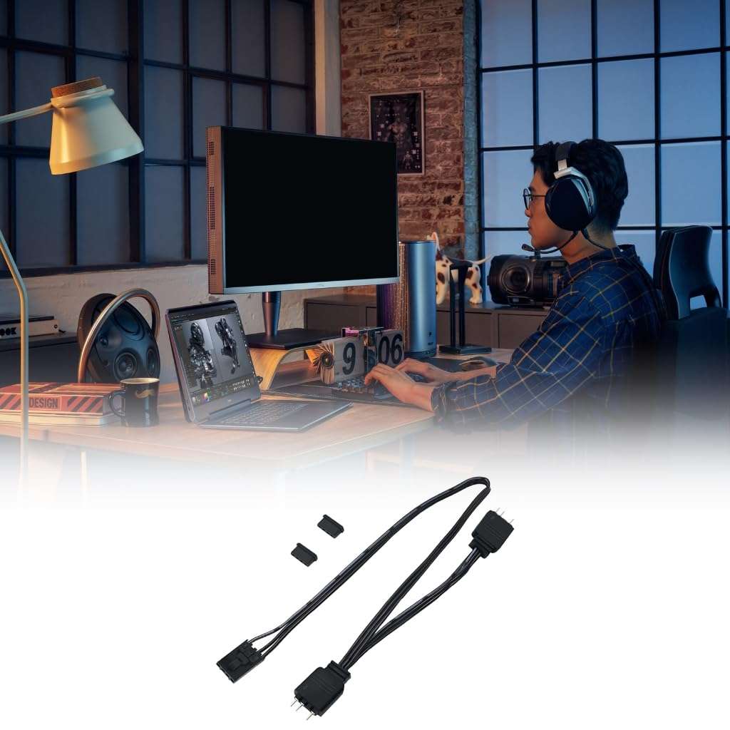 TIANQUXNGI 5V 3Pin Lighting Cable Converter 5V 3Pin Fans to Mainboard Easy Connection for Pirate HDLL120 Fan Light Adapter Cable 5