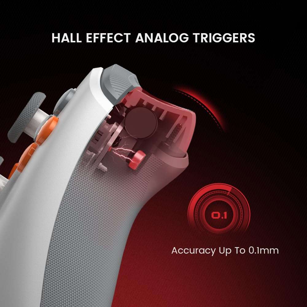 GameSir T7 Wired Controller for Xbox Series X|S, Xbox One & Windows 10/11, Plug and Play Gaming Gamepad with Hall Effect Joysticks/Hall Trigger, 3.5 mm Audio Jack - White 4