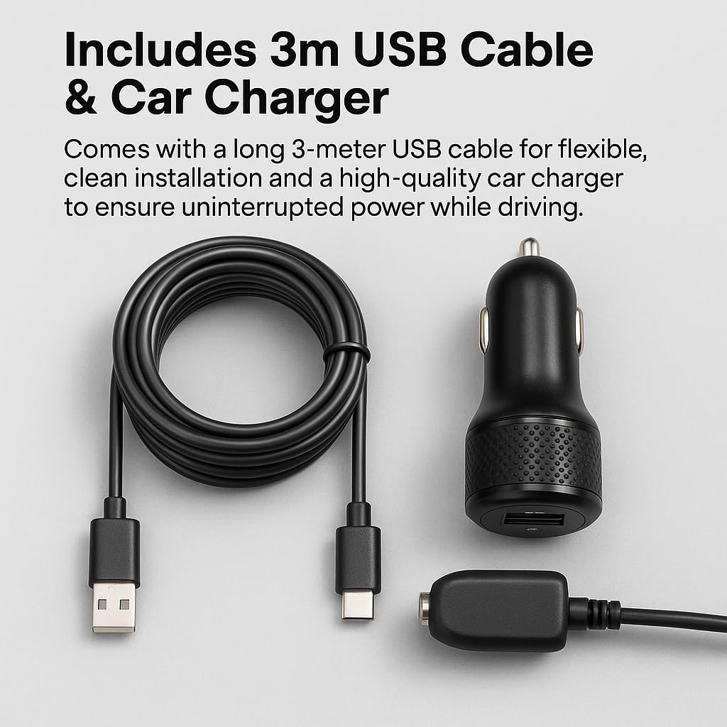 YOURKARTS.COM Compact HD Dash Cam 1296P/1080P with WiFi & Viidure App, Motion Detection, 128GB Support, Wide Temp Range, 12V-24V Compatible, USB-A to Type-C Cable 3m – 18-Month Warranty 4