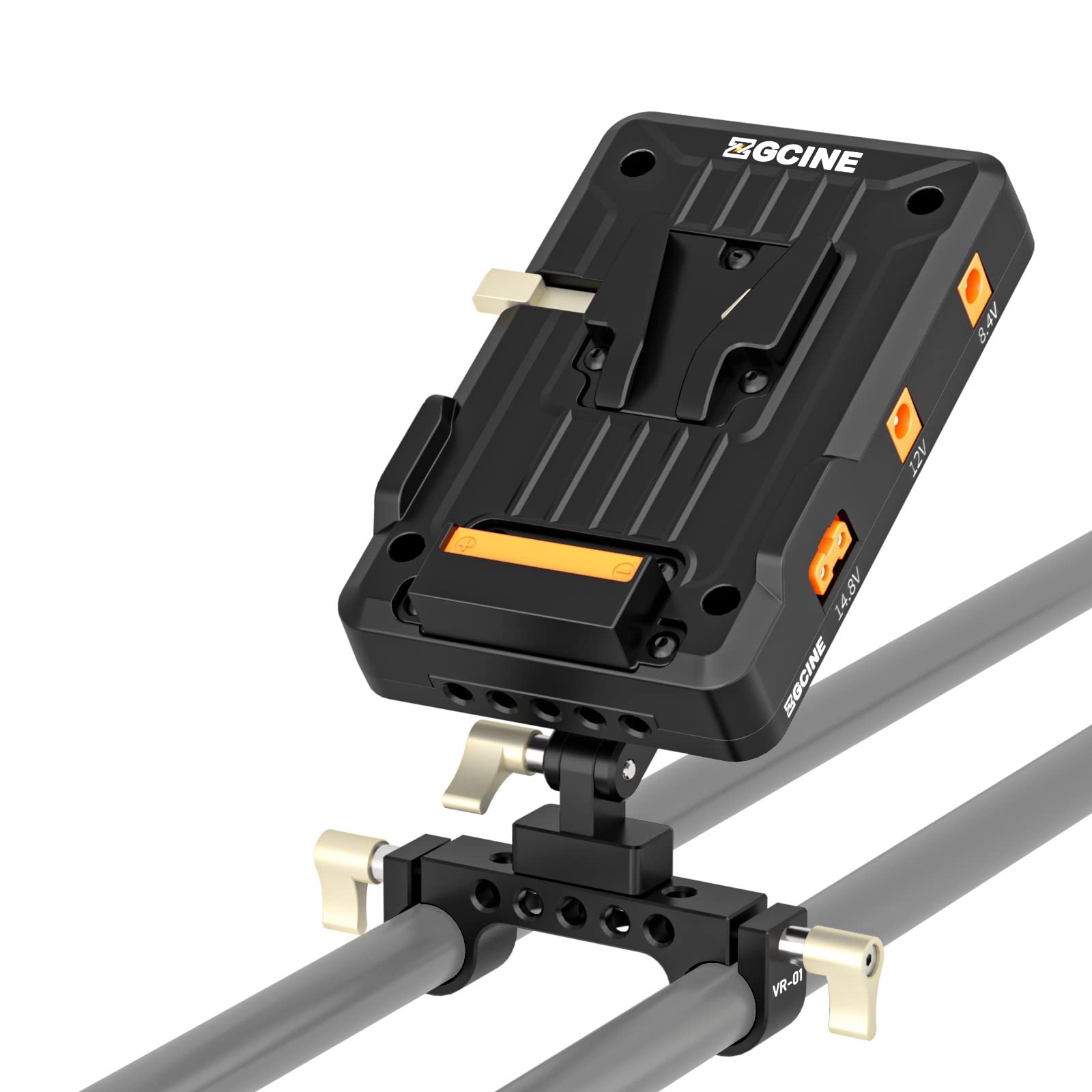 ZGCINE VP-1 VM-VP1 KIT2 V-Mount Battery Plate, Power Supply Splitter w/with 15mm Rod Clamp, Adjustable Arm, Standard V-Lock for BMPCC 4K/6k, RED, Canon DSLR Cameras, Camcorders