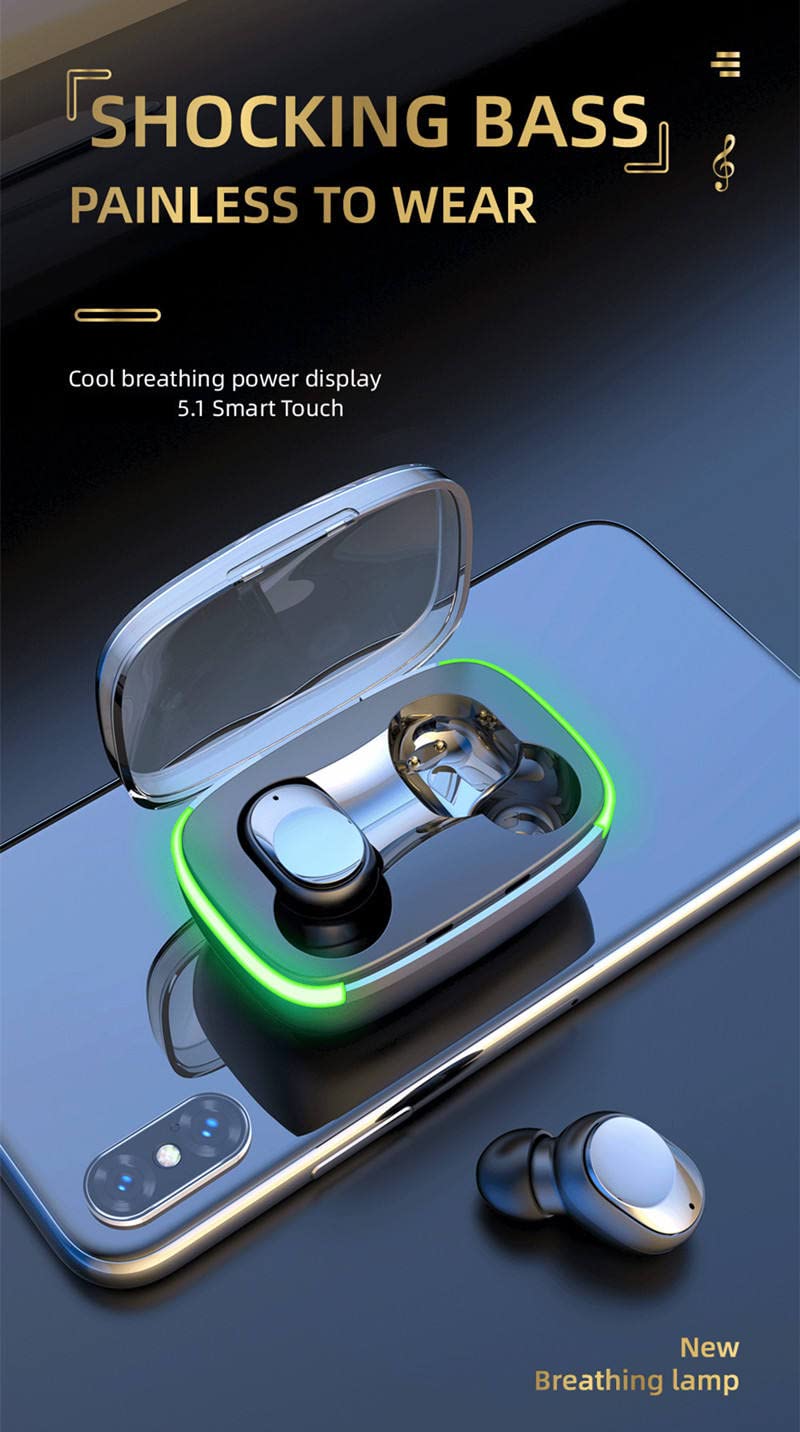 Drumstone Combo Pack of 2 Items- Touch Screen Sports Action Camera, 4K Waterproof Sport Camera,170 Degree Wide Angle WiFi HD Cam, 16MP with Y60 Wireless Bluetooth 5.0 TWS Mini Earbuds Call Noise 6