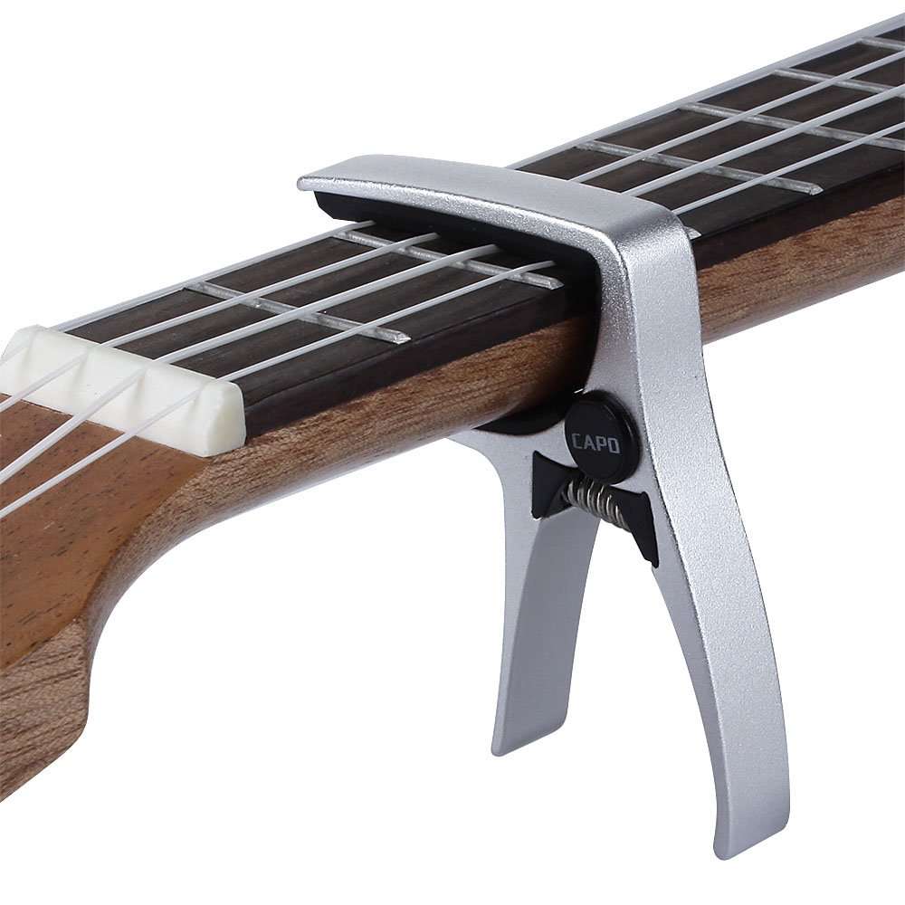 Professional Ukulele Capo, Mini Size 4 String Guitar Capo, (SILVER) 3