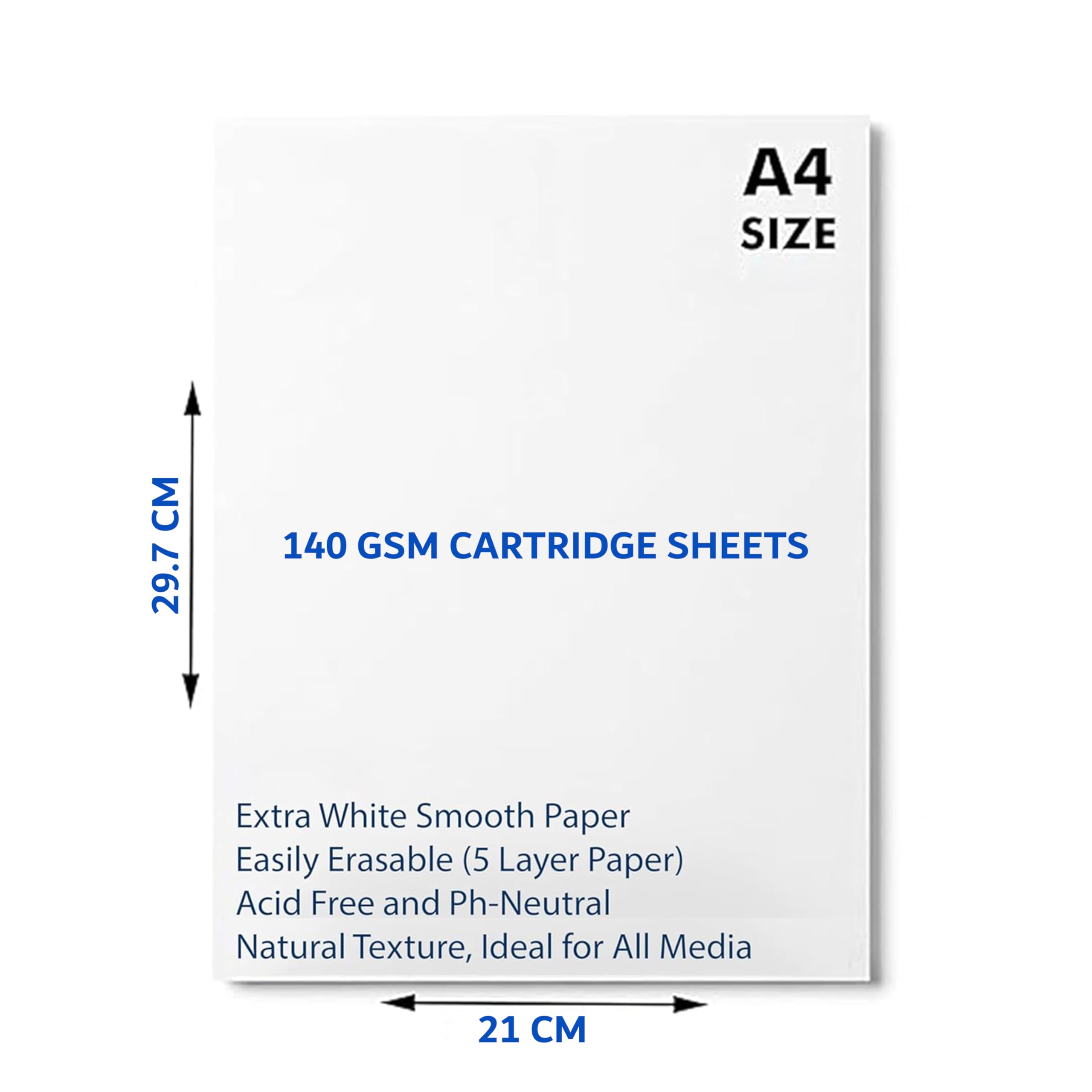 Suvigya A4 Size, Pack of 25, 140 GSM Cartridge Paper Drawing Sheets with Storage Card Folder, 21x29.7 cm, White 4