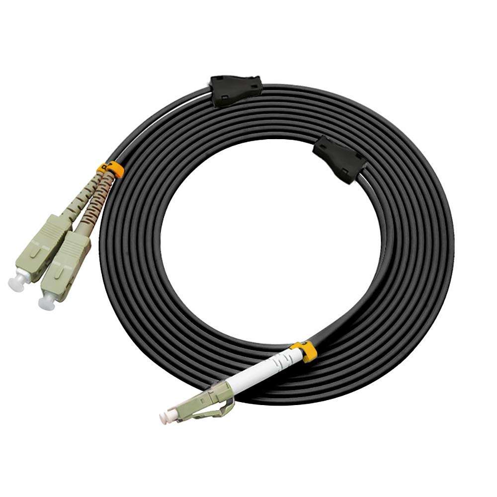 Jeirdus 100Meters 328ft LC to SC 10G OM3 Outdoor Armored Duplex Fiber Optic Cable Jumper Optical Patch Cord Multimode 50/125 100M LC-SC 3