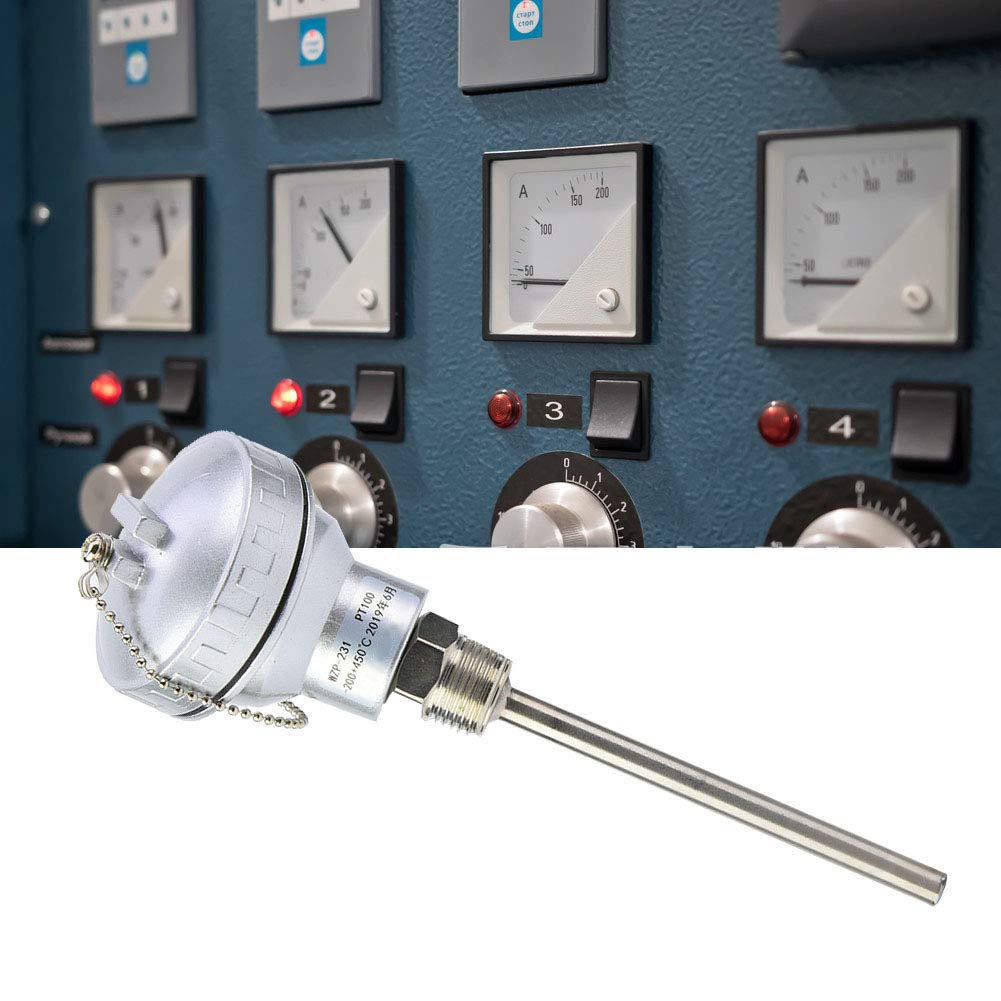 1/2" NPT Thread Thermocouple Terminal Head PT100 Stainless Steel Temperature Sensor Probe (100mm) 2