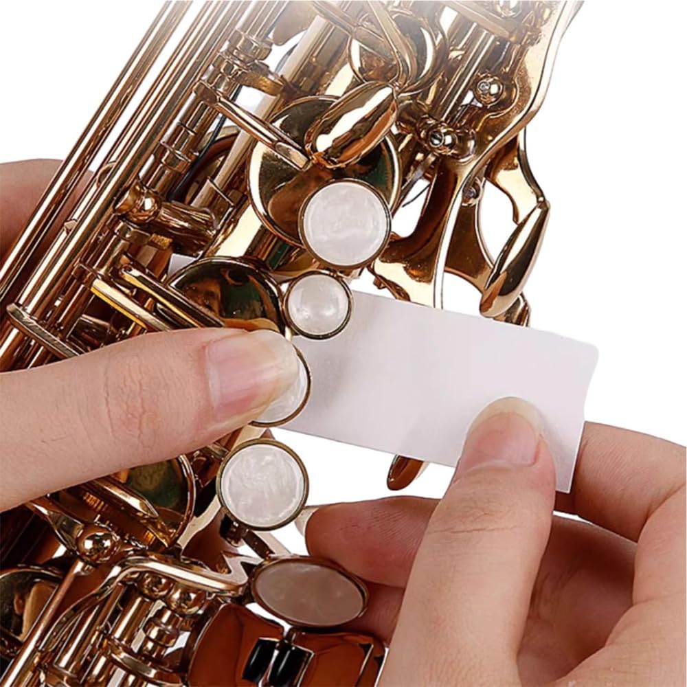 Pcs Neutral Cotton Saxophone Cleaning Paper - Woodwinds Pad Button Drying Absorbent Cleaner Papers for Sax Flute Clarinet Oboe Bassoon Maintenance 4
