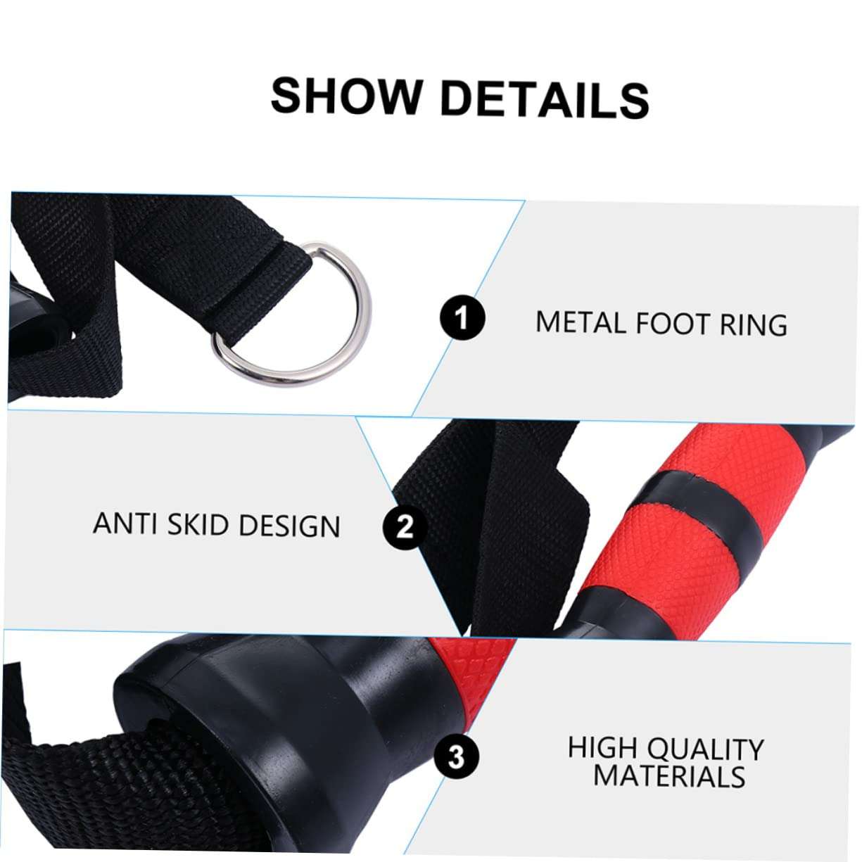 BESPORTBLE 2pcs Exercise Bands Resistance Fitness Handle Home Resistance Band Cable Machine Attachment Workout Strap 6