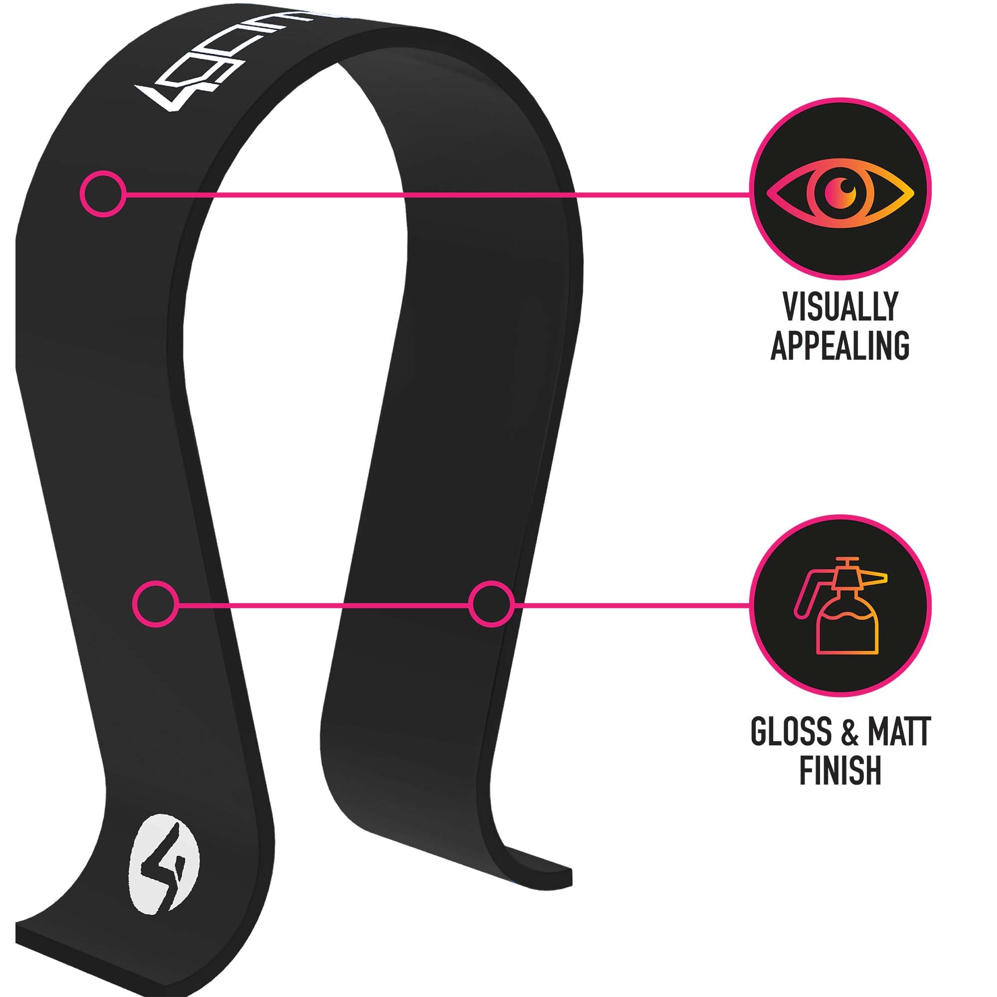 4Gamers Black Headset Stand, Compatible with most Headsets 5