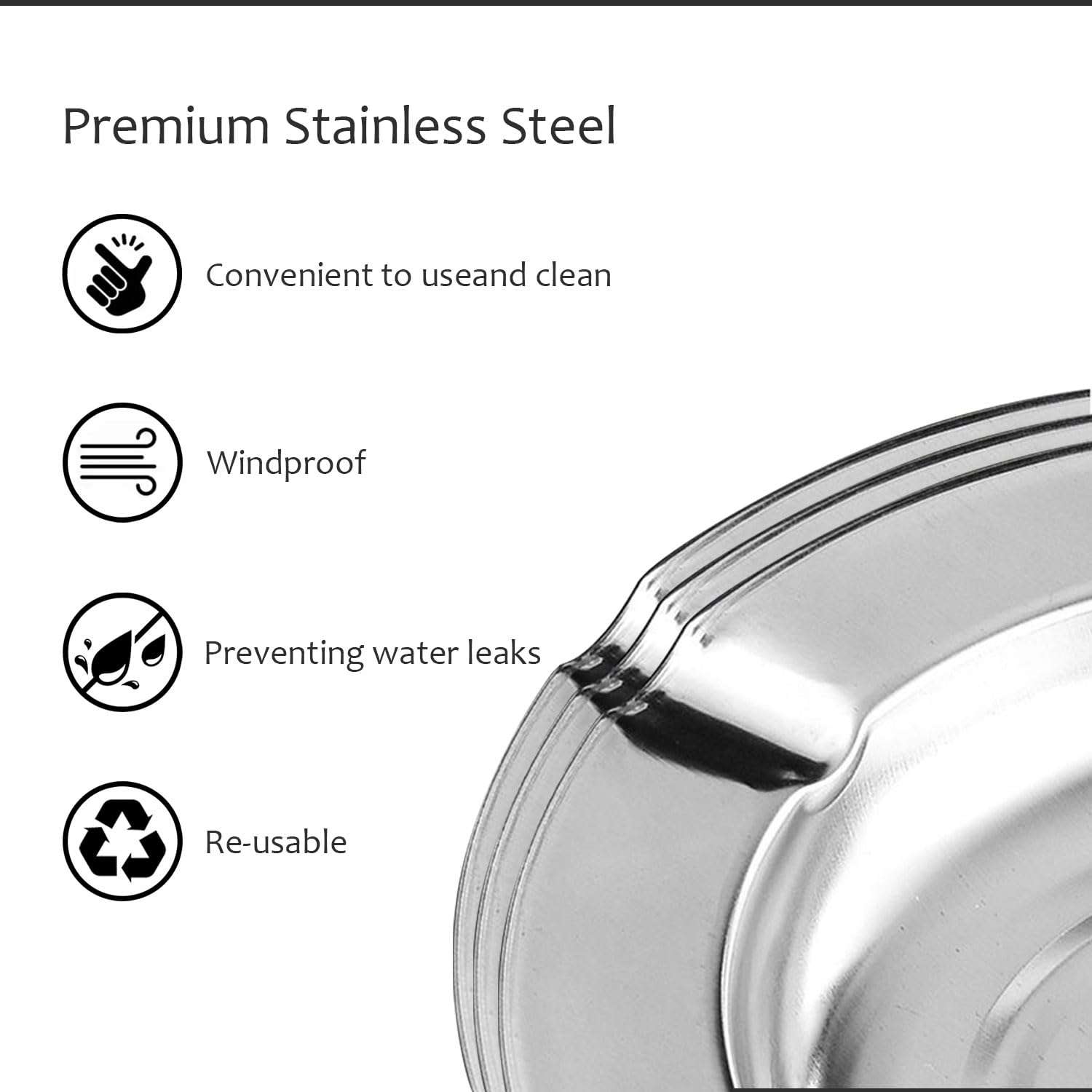 Ash Tray For Cigarettes & Cigar, Joyfulmap 10-Pack Stainless Ash Tray, Disposable AshTray, Portative Ash holder for Indoor/Outdoor, Home, Office, Patio, Restaurant Style,Round 6