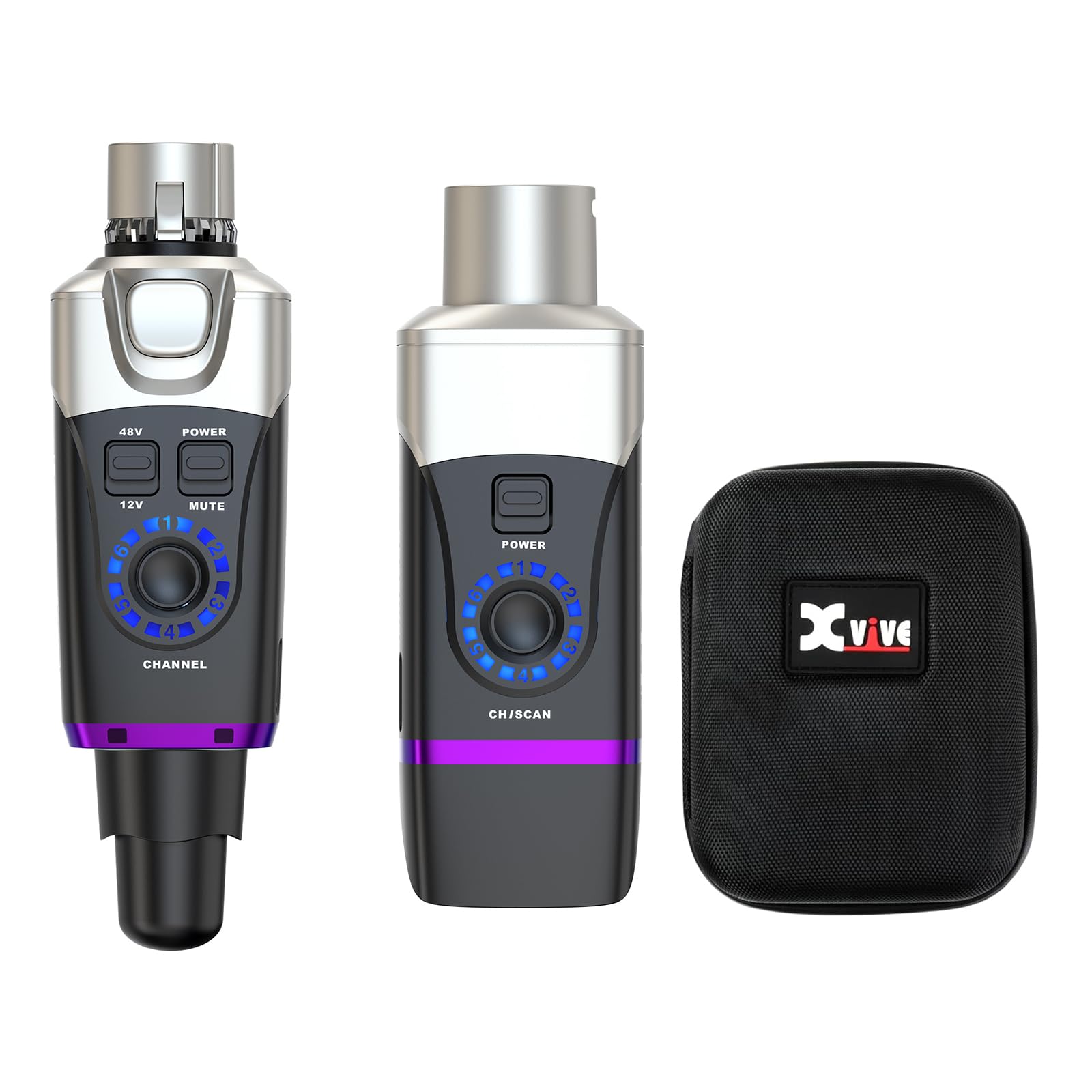 Xvive U35C XLR Plug-on Wireless System for Condenser Microphone with 48V/12V Phantom Power (5.8GHz)