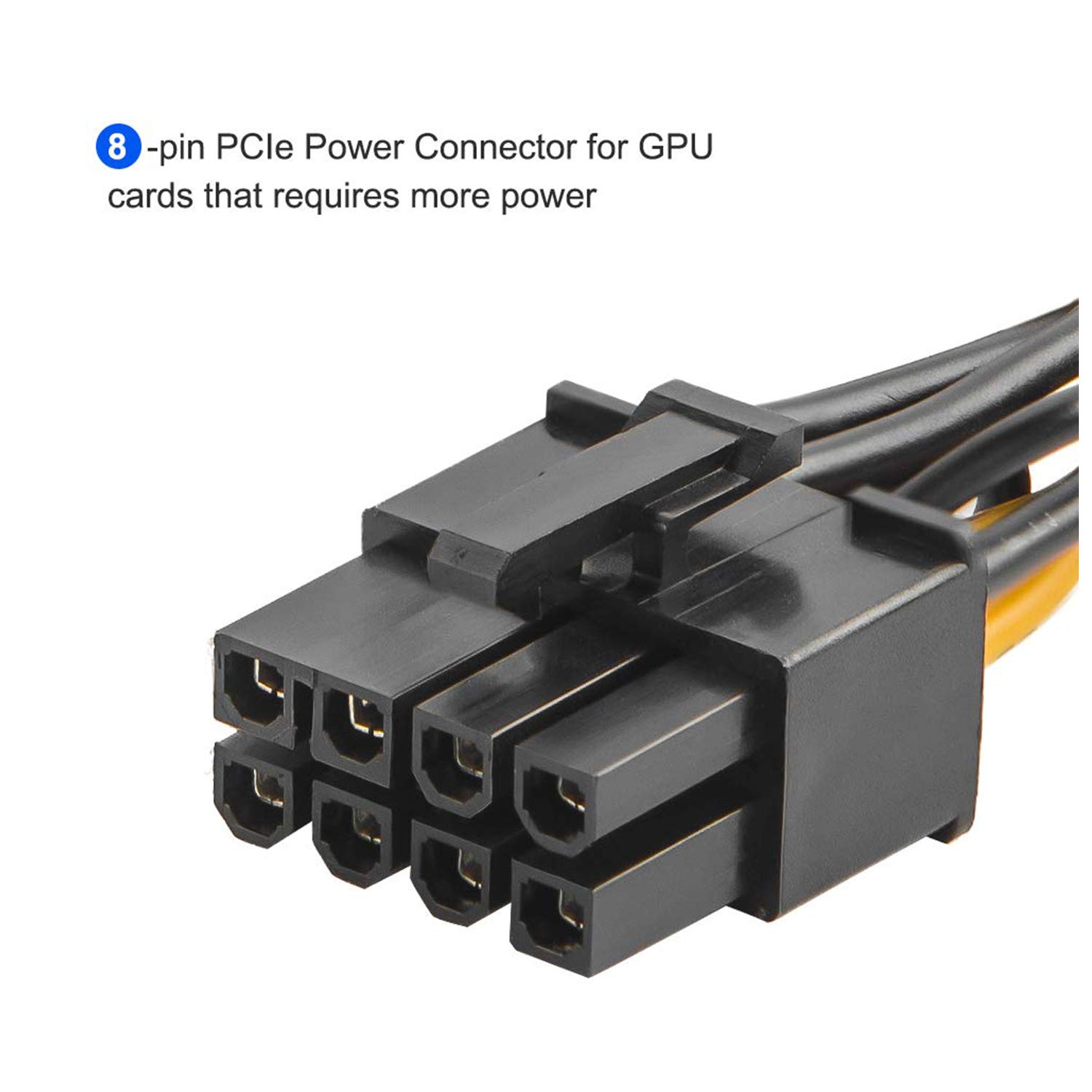 2 Pack 6 Pin Male to 8 Pin Male PCIe Express Power Adapter Cables for Graphics Video Card 6Pin to 8Pin PCI-E Power Cable 20CM 3