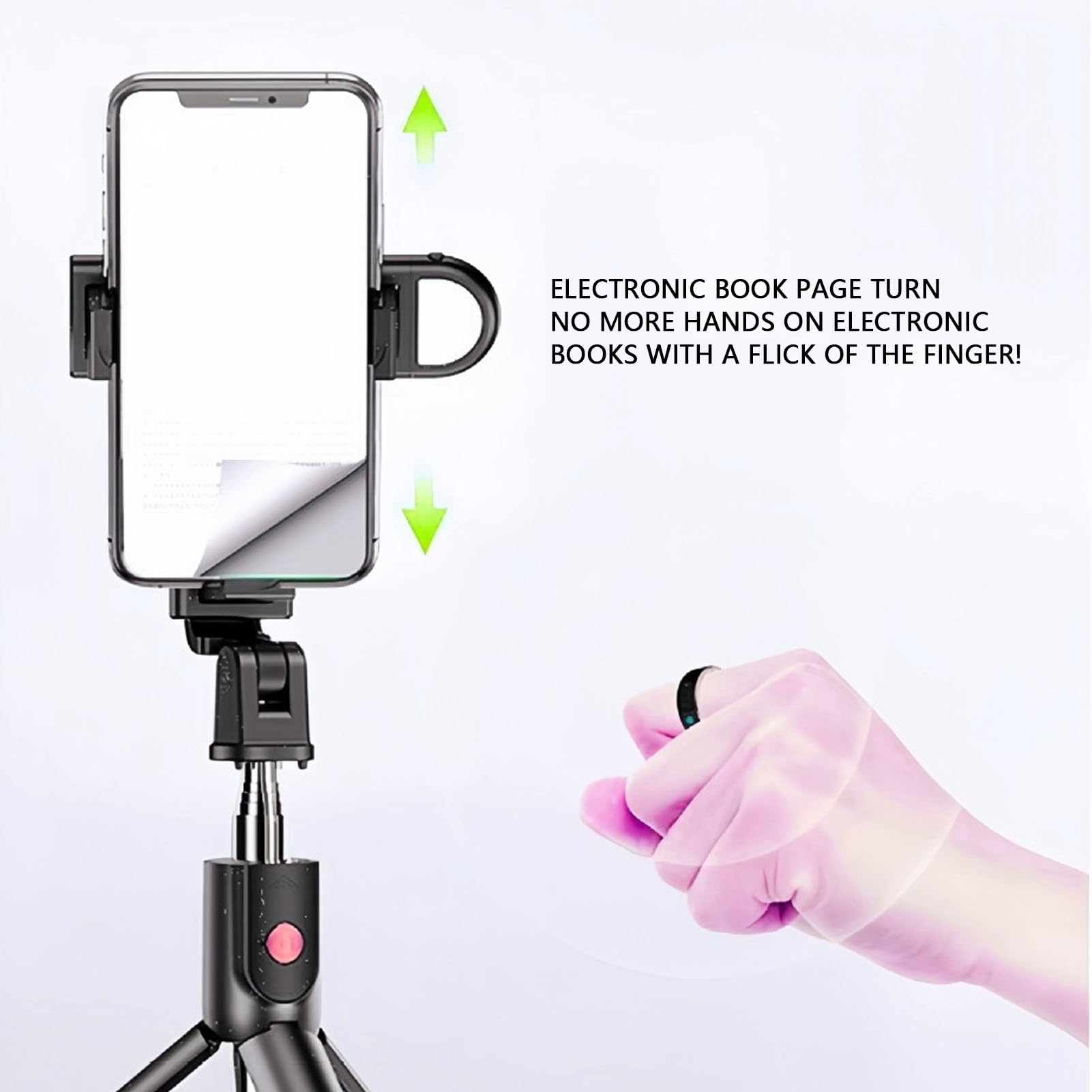 Yoidesu Smart Ring, Fingertip Bluetooth Remote Control, Remote Control APP Kindle Page Turner, Scrolling Rings Rechargeable Camera Remote for Phones Tablets (Size 20, 69mm / 3