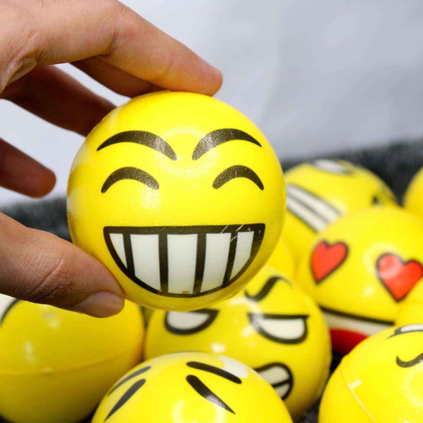 Raaya Emoji Stress Balls Slime Ball Squishy Stress Ball Toys for Anxiety Relief for Kids and Adults (Multicolor) (Set of 2) 6