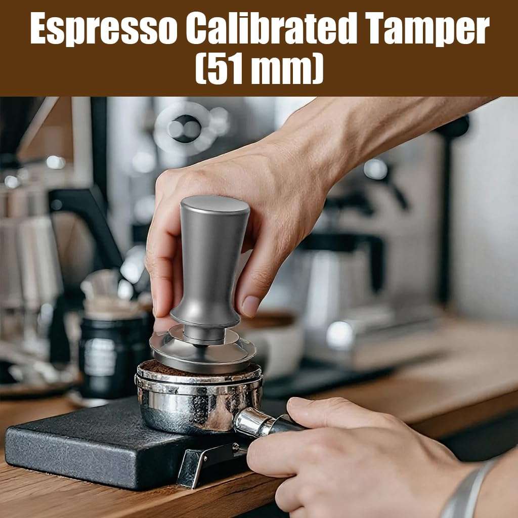 Supvox® Espresso Tamper 51mm Spring-Loaded Coffee Tamper with Consistent Pressure for Balanced Tamping, Stainless Steel Base & Ergonomic Handle for Barista Espresso Machine 6