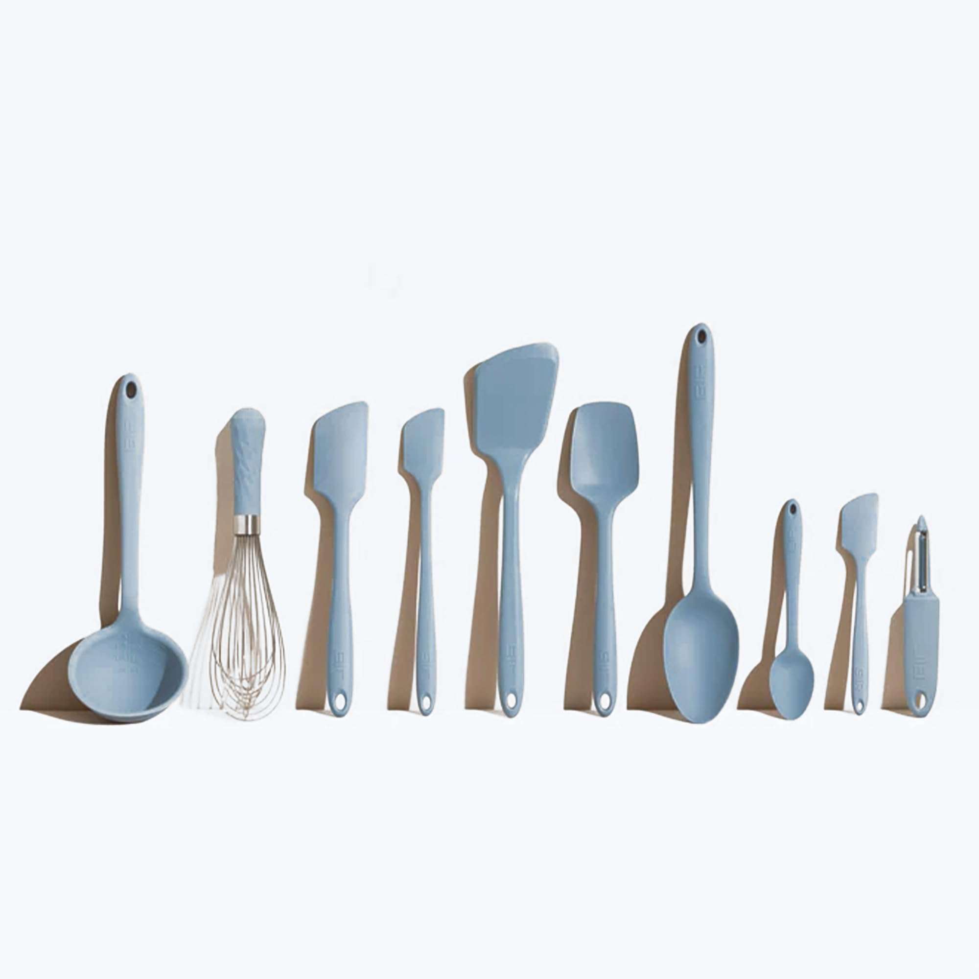 GIR: Get It Right 10 Piece Silicone Cooking Utensils Set - Ladle, Spatulas, Flip, Spoons, Whisk, Potato Peeler & Spoonula, Heat Resistant, Dishwasher Safe, Silicone Kitchen Utensil Set - Slate 1