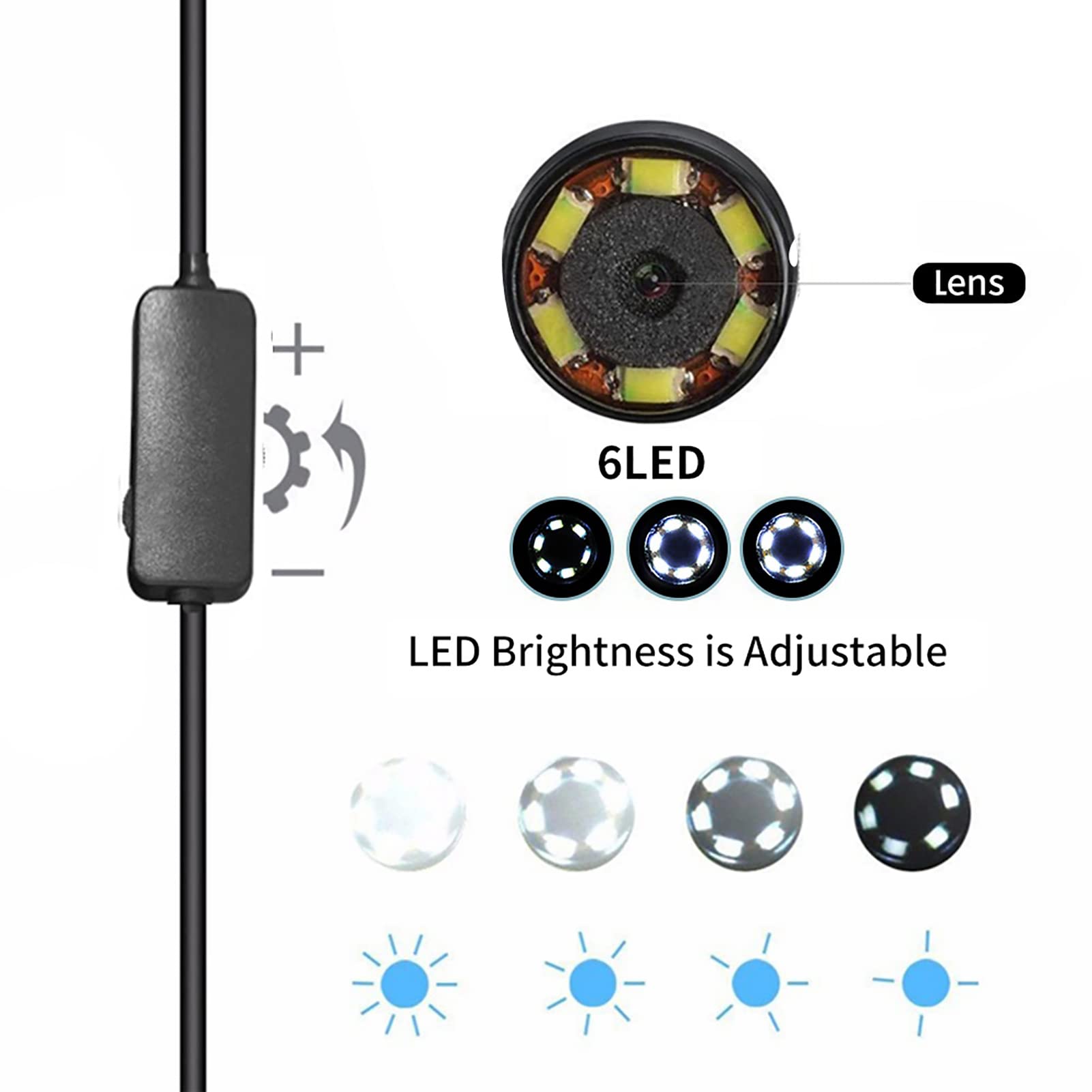 USB Endoscope, Handheld Inspection Camera Easy Operation Portable Flexible Clear with LED Light for Pipe Car 4