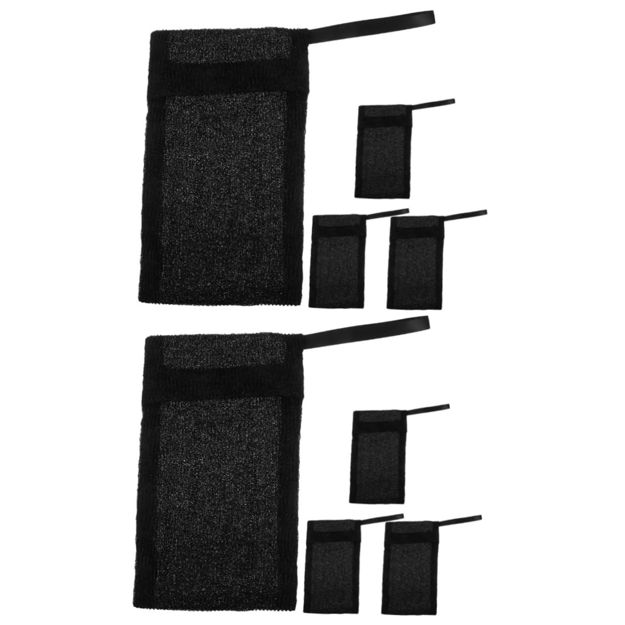 FRCOLOR 8 Pcs Soap Foaming Mesh Bag Exfoliating Soap Net Soap Pouch Sponge Soap Holder Travel Toothpaste Dispenser Soap Dishes for Bar Soap Foam Pocket Bag for Soap Black Nylon Fiber 1