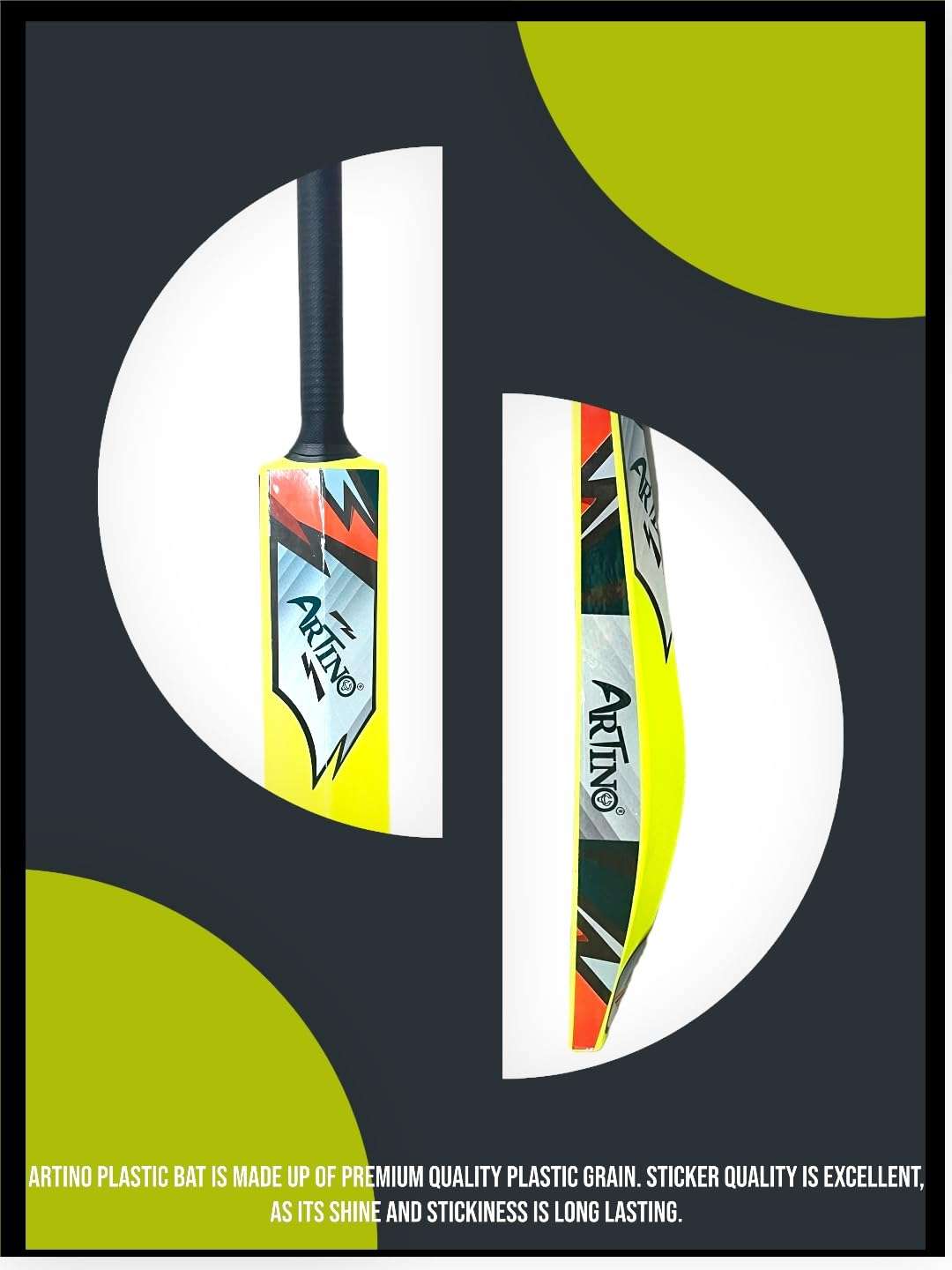 ARTINO Neon Striker Full Size PVC/Hard Plastic Cricket Bat for Age 15+ PVC/Plastic Cricket Bat (800 g) 3