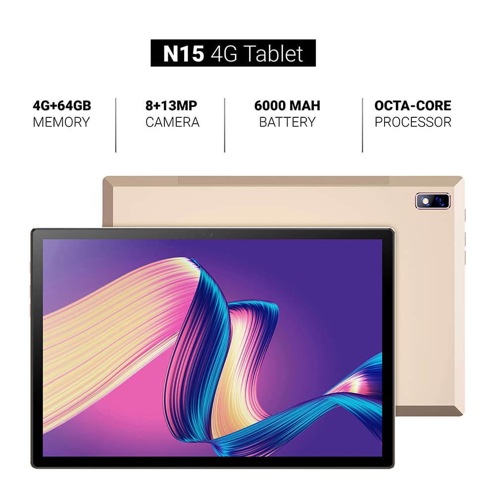 I KALL N15 4G Calling Tablet (10 Inch HD Display, 4GB Ram, 64GB Storage) (Gold) 4